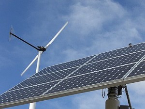 Solar panel and windmill - Alternative Power Sources